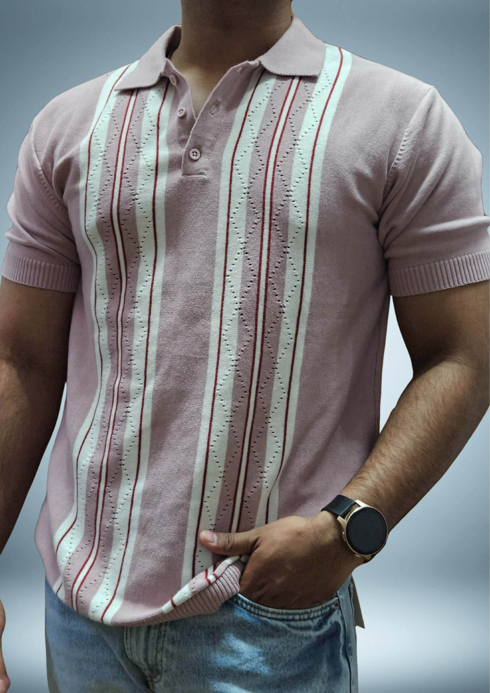 KNITTED STIPES POLO TSHIRTS - Image 2